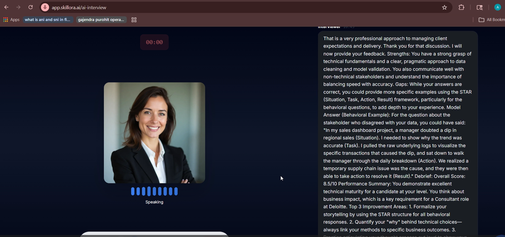Output artifact for "AI Voice Interview (Live Mock Session)" test: Output, Feature 1