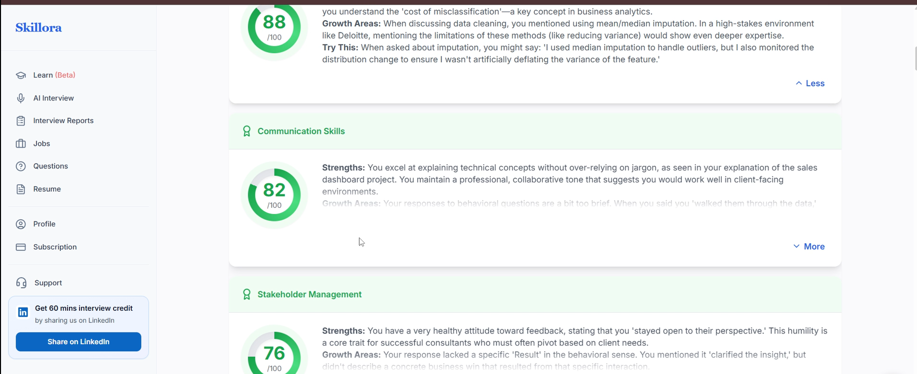 Output artifact for "Post-Interview Feedback Report" test: Feature showcase, Screenshot 2026-03-27 172340.png