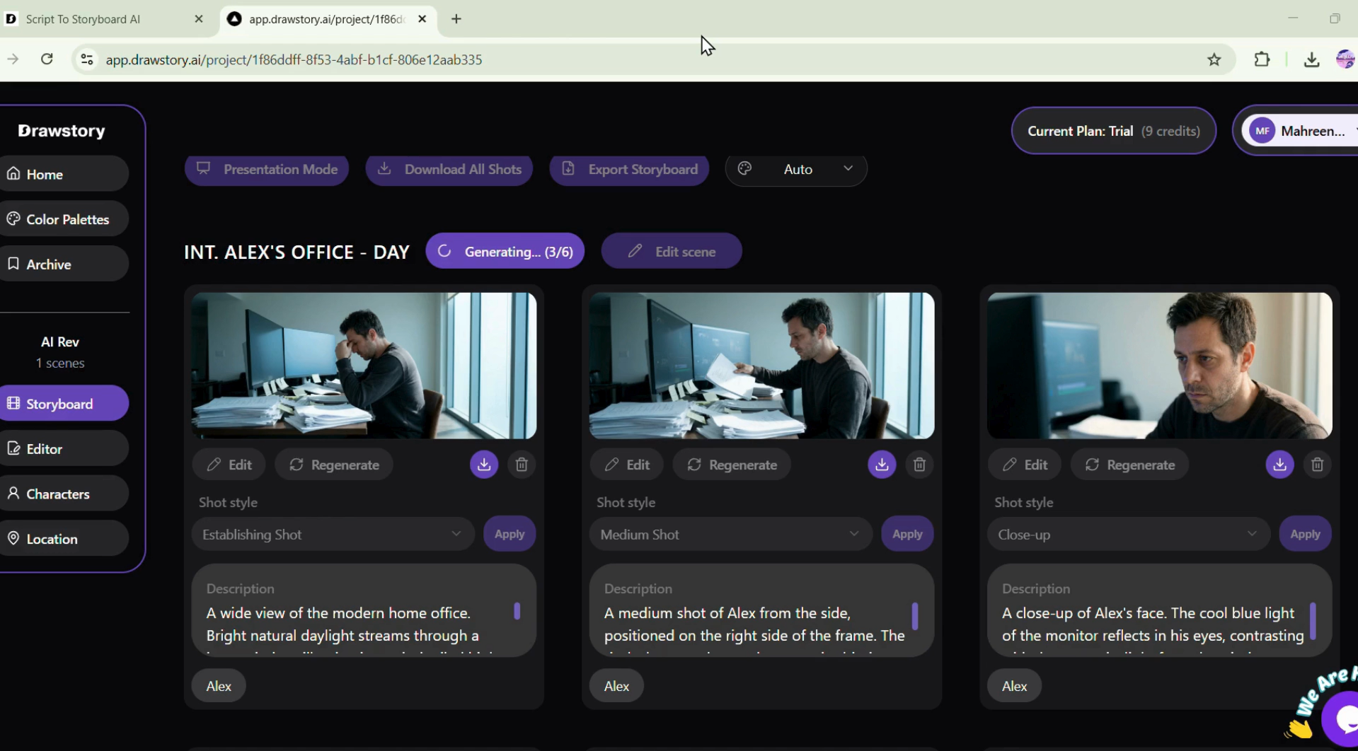 Output artifact for "Visual Match Quality" test: Visuals followed a natural story flow — character actions and settings accurately represented across narrative scenes, Screenshot 2026-03-28 192534.png