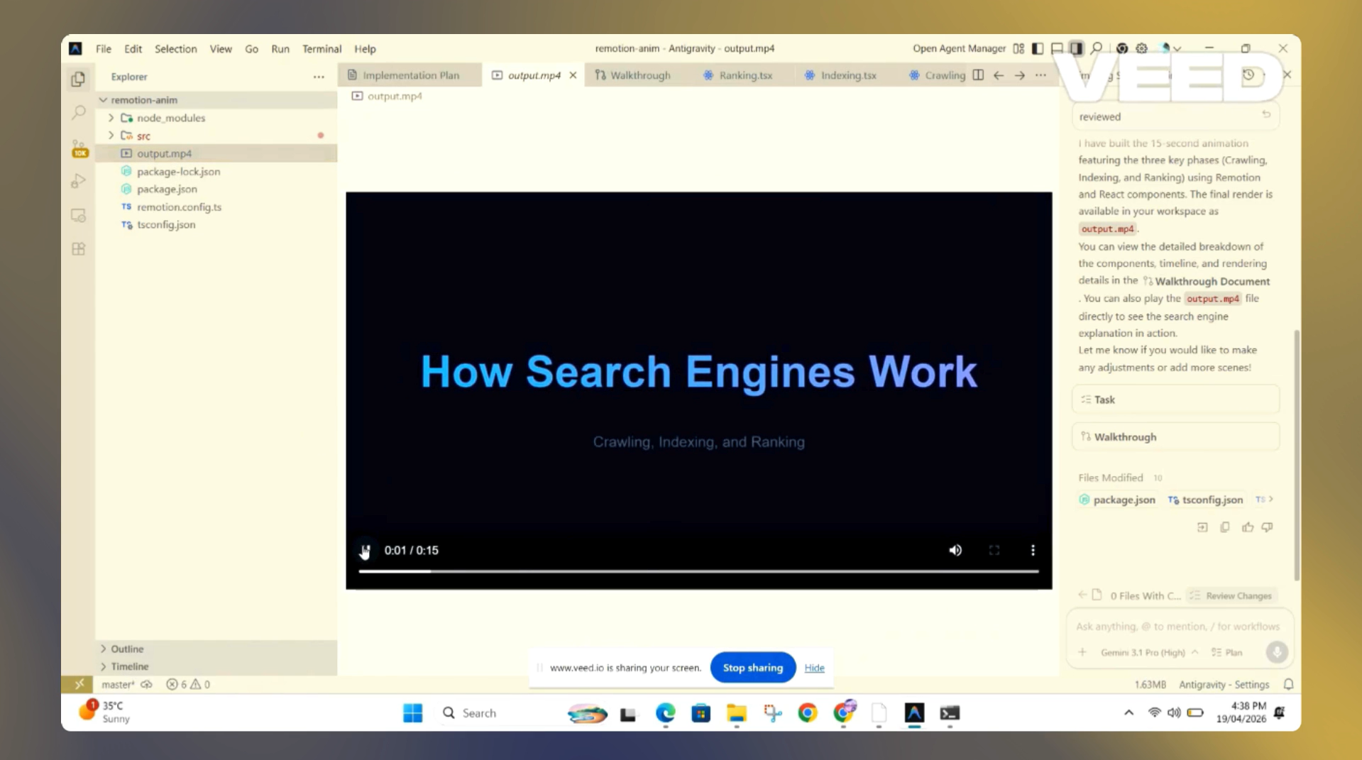 Rendered video preview for the search engine animation.