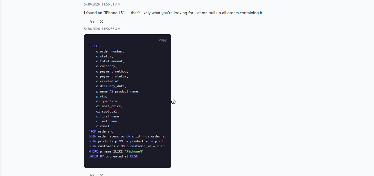 tool output