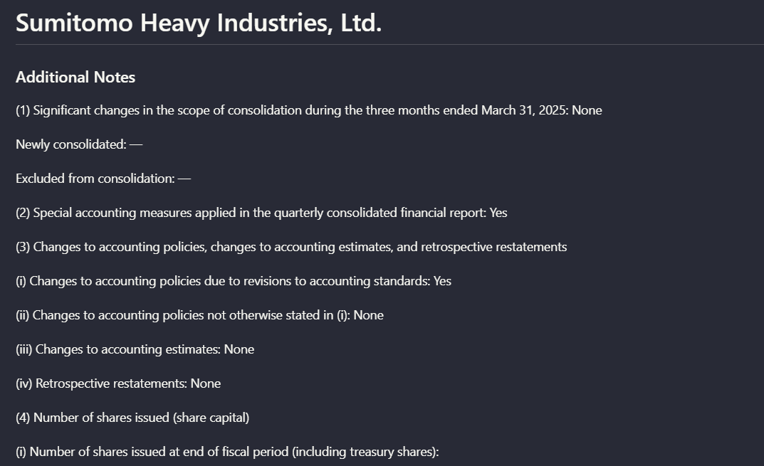 Output artifact for "Document hierarchy preservation" test: For the financial notes page, Extend AI kept the 'Additional Notes' heading and the nested numbered structure, including subitems such as consolidation changes, extend-ai-hierarchy-extracted-notes-page.png