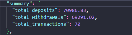 Reducto output showing Bank statement summary
