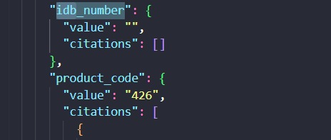 Reducto output showing Invoice metadata