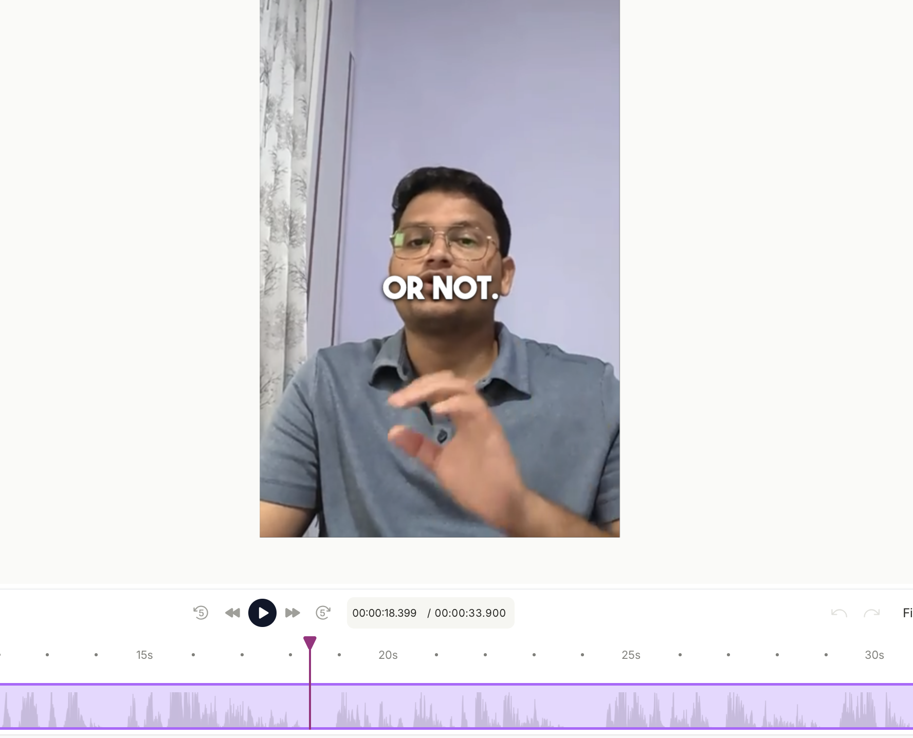 Vidyo.ai output showing Captioned preview