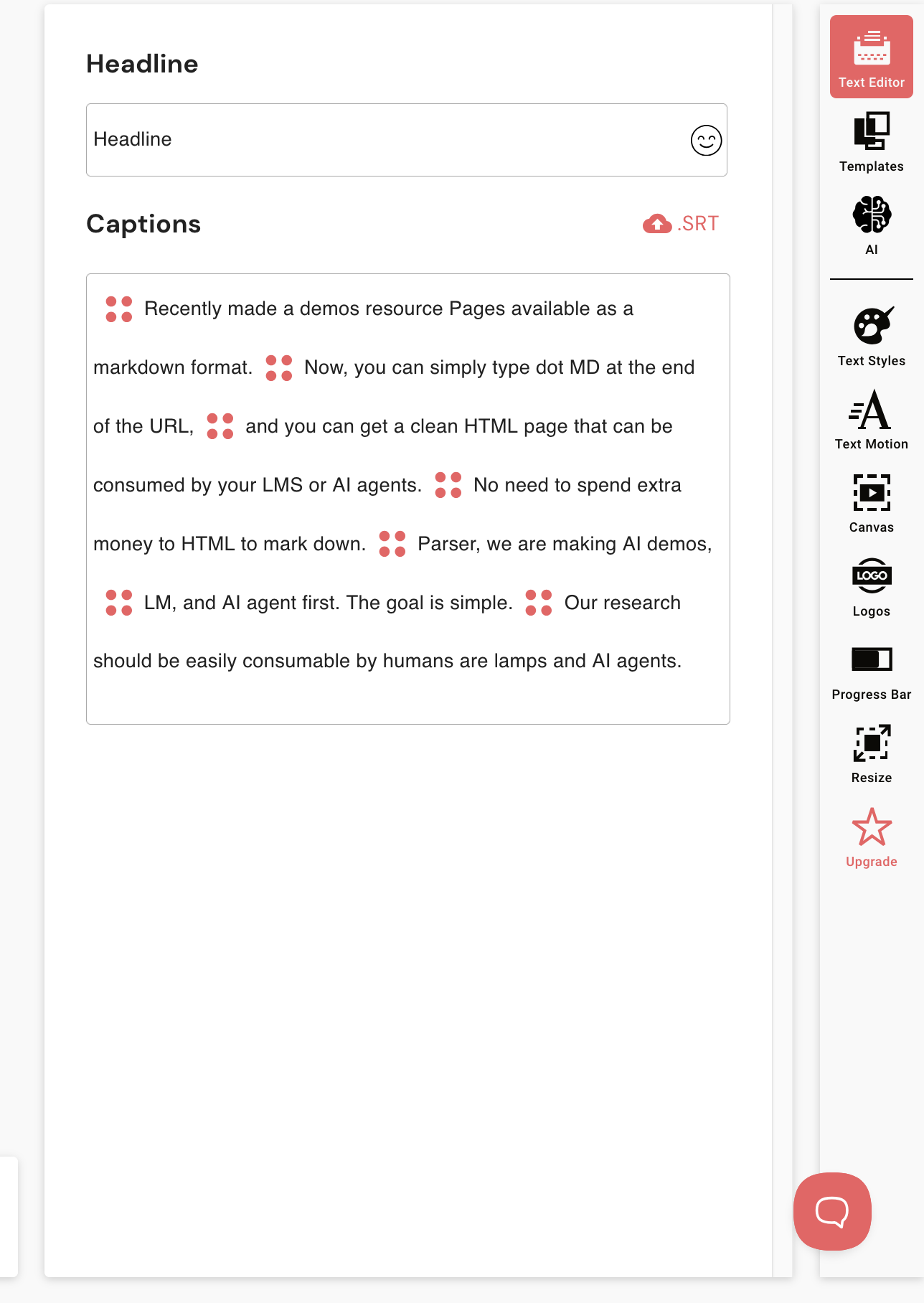 Zubtitle output showing Caption editing screen