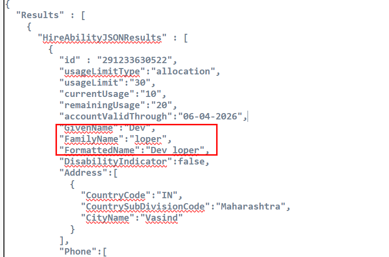 Output artifact for "Resume Parsing, Classification, and Structured Export" test: Output, hireability_task1_name-split-dev-loper.png