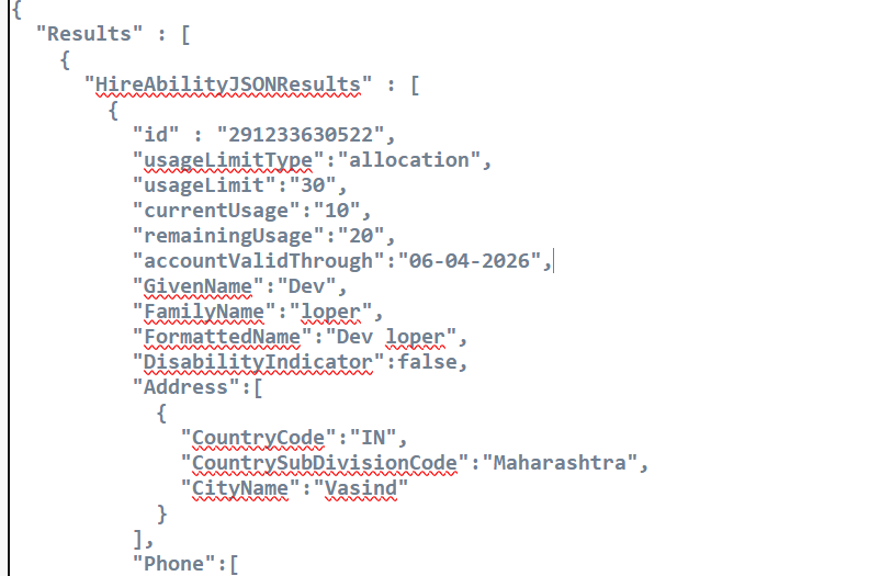 tool output