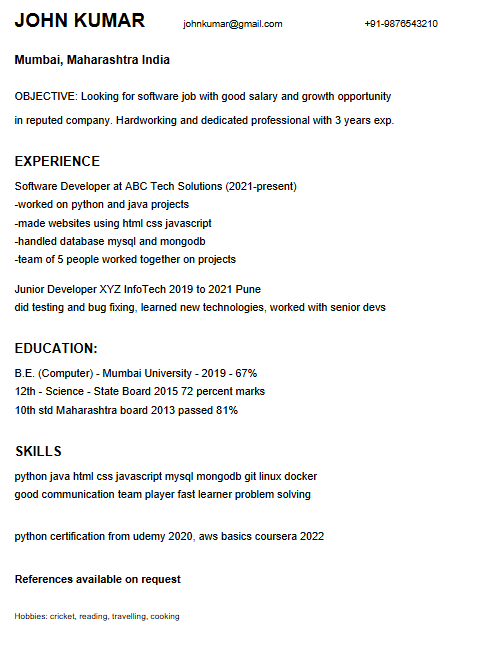 tool output