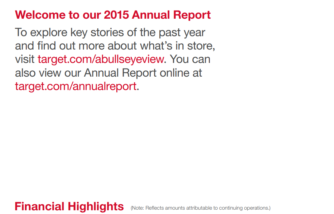 Input artifact for "Reading Sequence Preservation" test: Two-column welcome message page from the Target annual report., markitdown_input1_hybridearnings_welcome_message.png