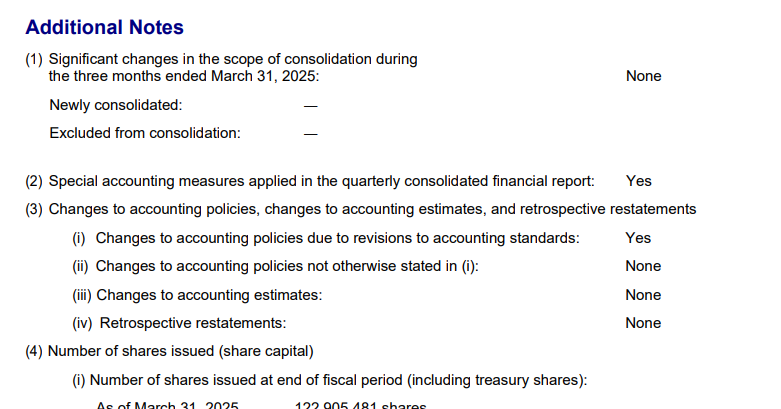 Input artifact for "Native PDF Text Extraction" test: Additional Notes section from the quarterly financial report., markitdown_input2_financialpdf_additional_notes.png