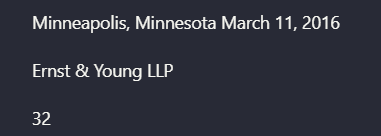 Output artifact for "Visual asset retention" test: Mistral recovered the footer stamp text, including 'Minneapolis, Minnesota,' the date, the firm name, and the page number, showing usable OCR even on a blurry f, mistral-ai-document-footer-stamp.png