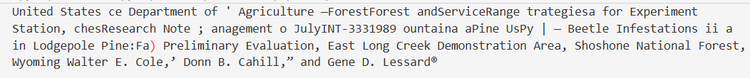 Output artifact for "Embedded Image Retention" test: The USDA header/logo area was flattened into corrupted OCR text instead of being kept as an image., pymupdf4llm_input3_scannedpaper_usda_logo_parsed_failure.png