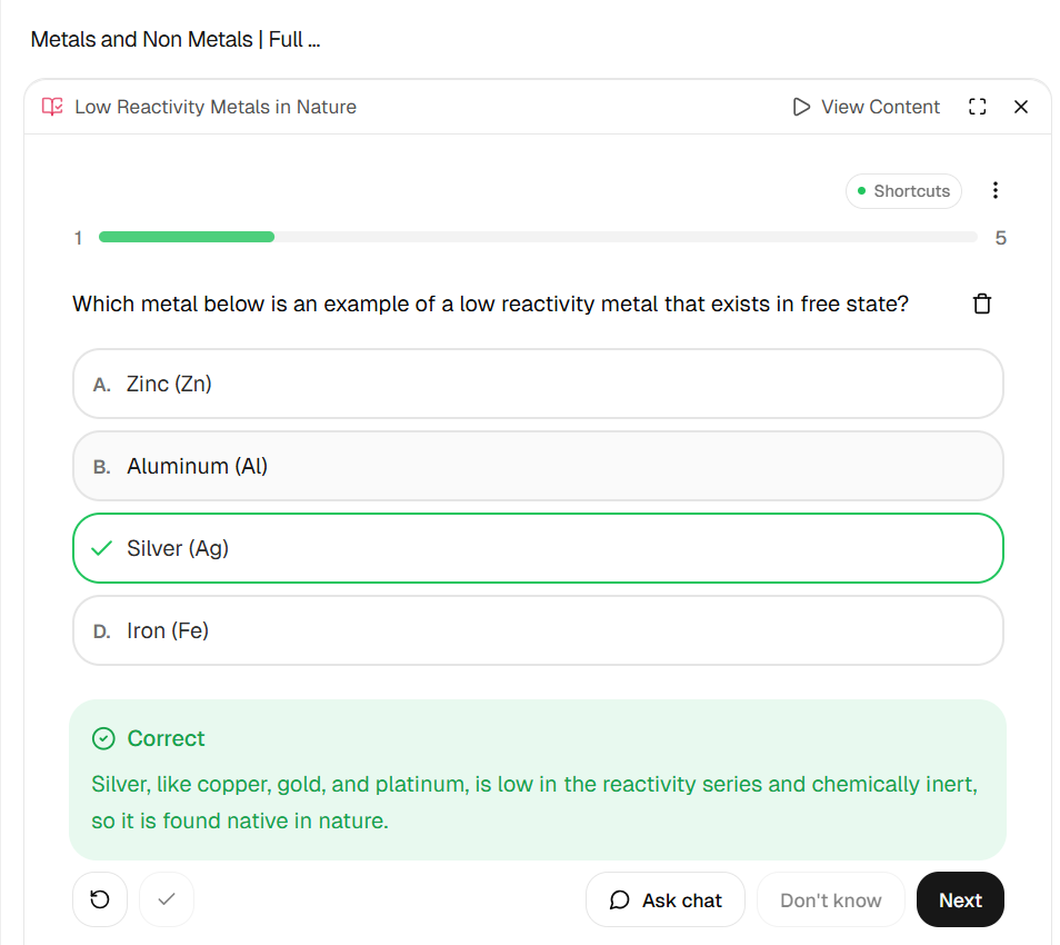 Output artifact for "Quiz Generation" test: Output: Quiz questions for revision, quiz.png