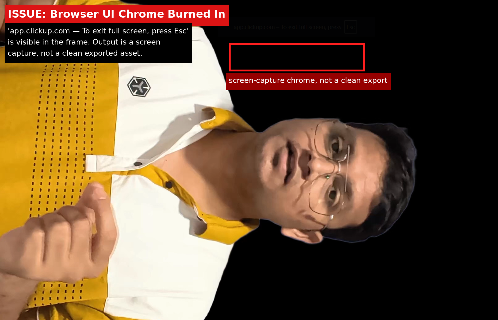 Bria.ai output showing Issue evidence screenshot