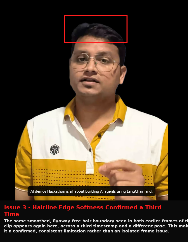 FlexClip output showing Issue evidence screenshot