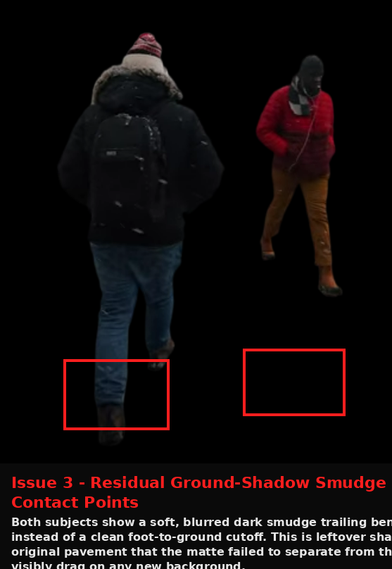 Cutout.Pro output showing Issue evidence screenshot