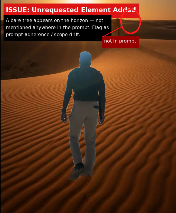 Descript output showing Issue evidence screenshot