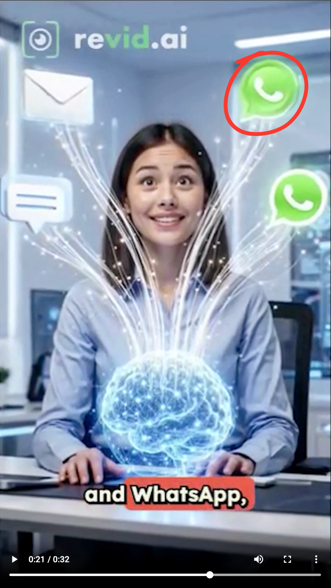 Output artifact for "Text-to-Short-Form Video Creation" test: One messaging scene displayed an incorrect or duplicated messaging icon, reducing visual accuracy., revid.ai_Anchor1_incorrect-messaging-icon.png