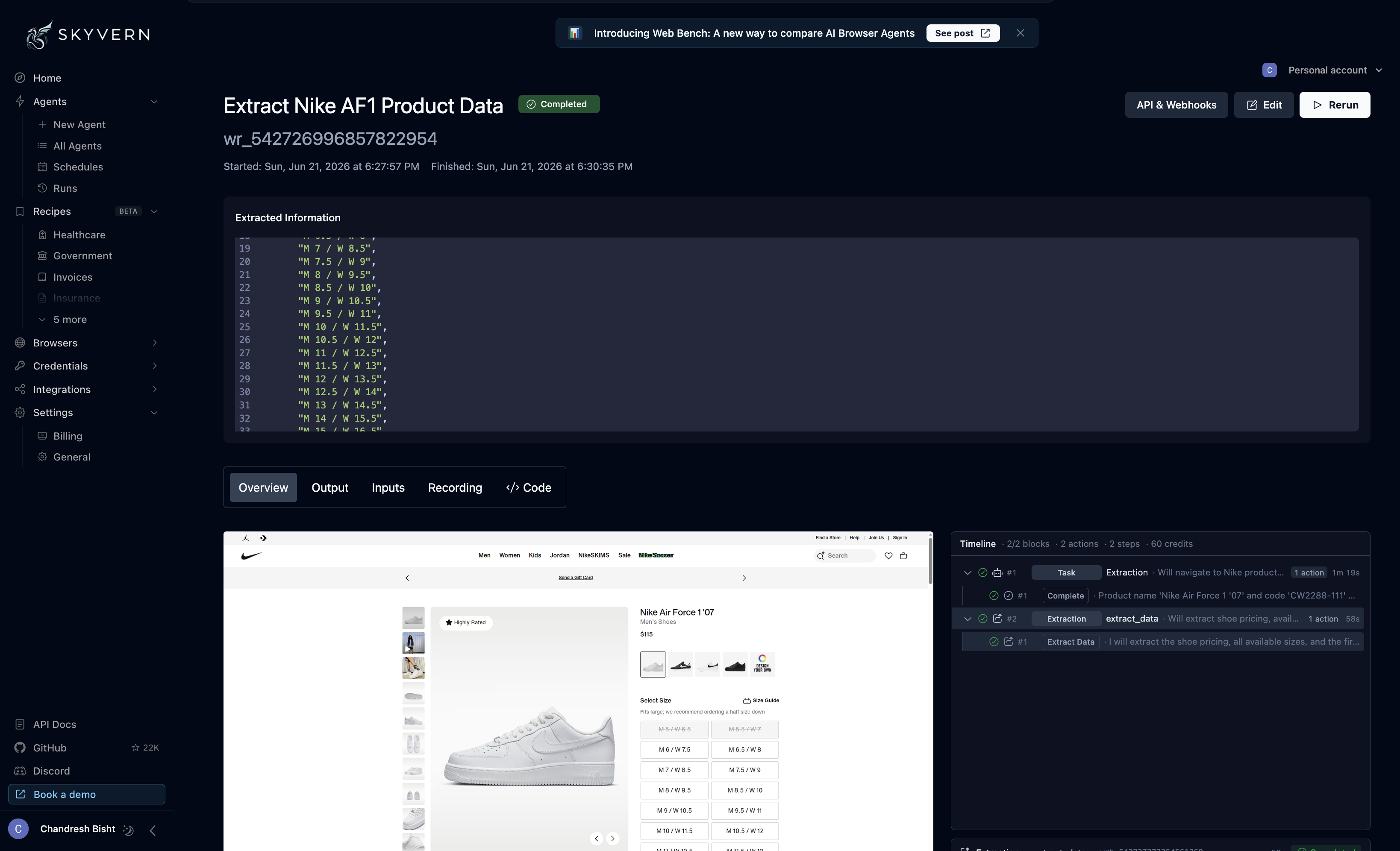 Completed extraction of Nike Air Force 1 product data